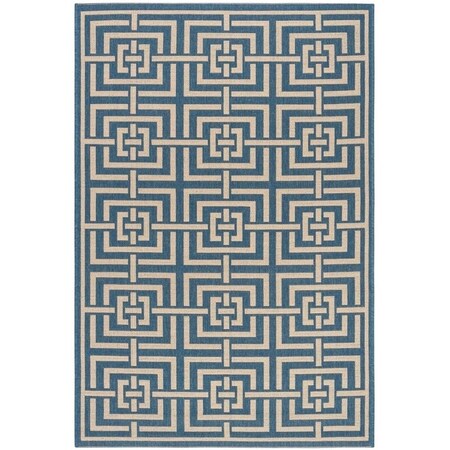 Safavieh 4 x 6 ft. Beach House Contemporary Rectangle Indoor & Outdoor Area Rugs Blue & Creme BHS128M-4